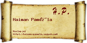 Haiman Paméla névjegykártya